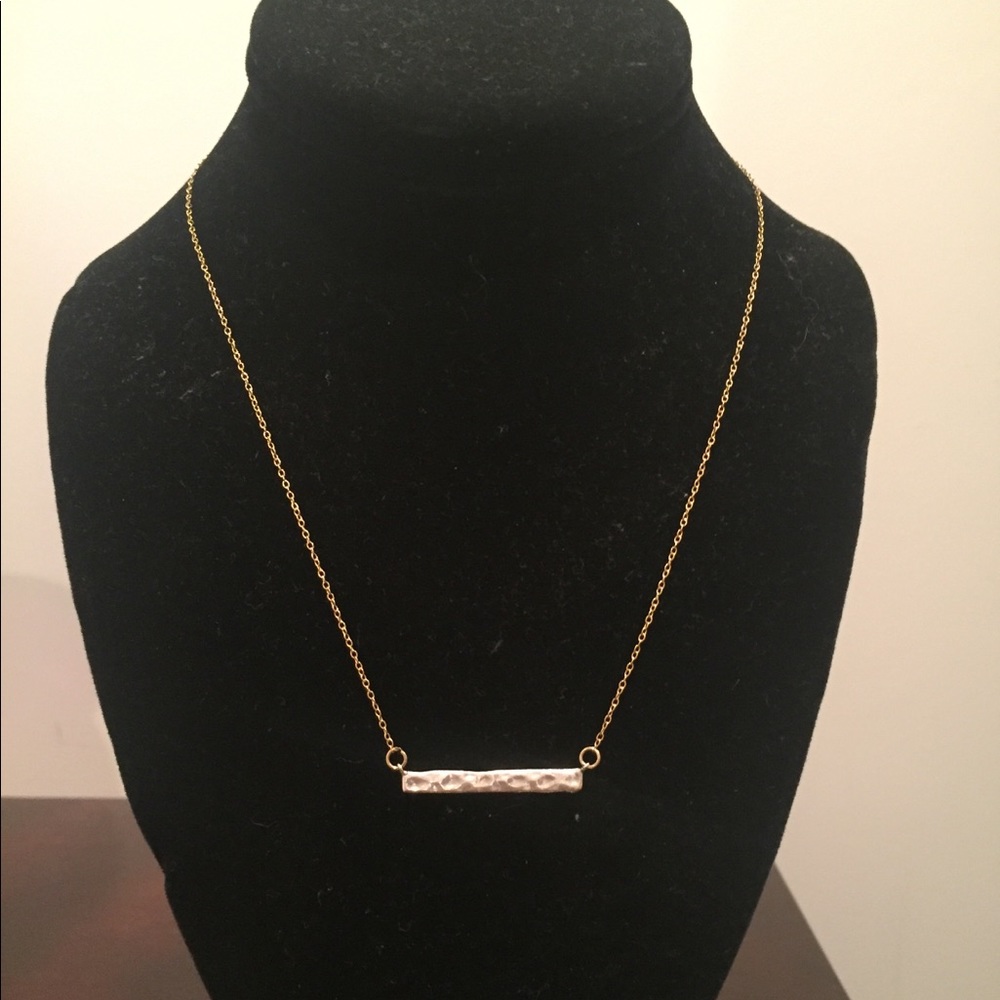 14k Gold filled and hammered sterling silver bar